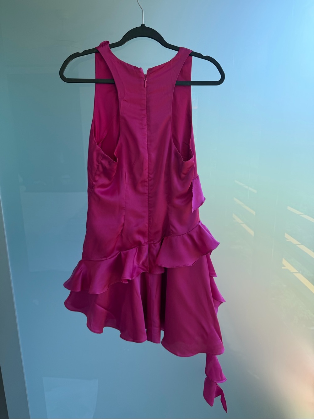 Mistress Rocks Summer Pink Ruffle Drape Dress - Picture 4 of 4